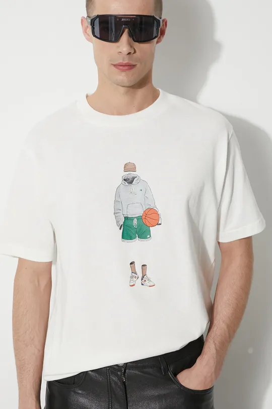 beige New Balance t-shirt in cotone Uomo