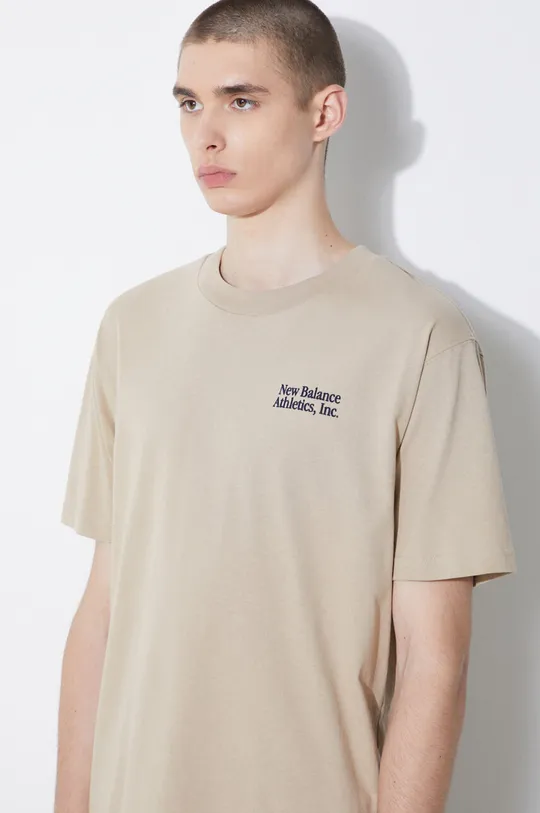 beżowy New Balance t-shirt bawełniany MT41588SOT