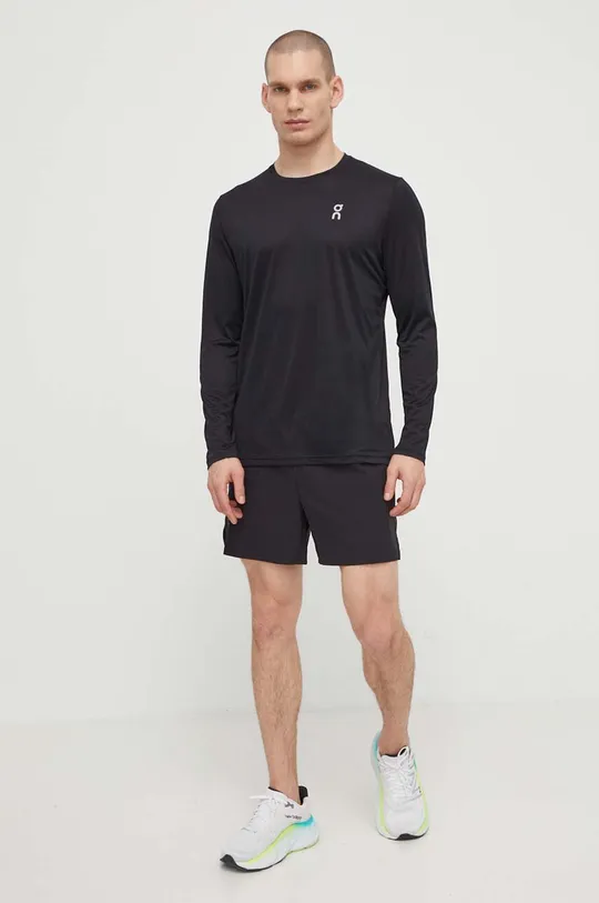 Μακρυμάνικο μπλουζάκι για τρέξιμο On-running Core μαύρο