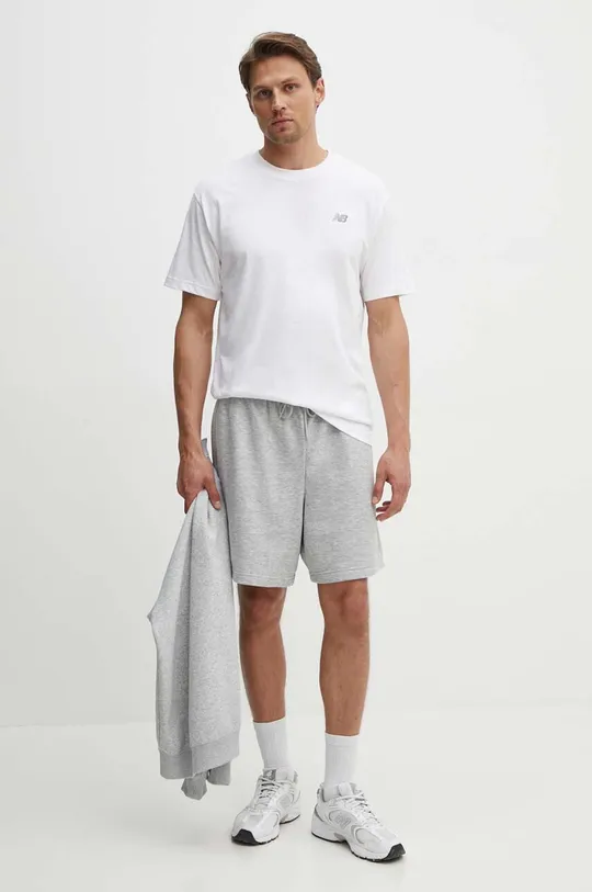 New Balance t-shirt bawełniany Small Logo biały