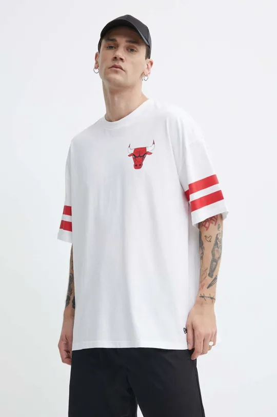 Βαμβακερό μπλουζάκι New Era λευκό