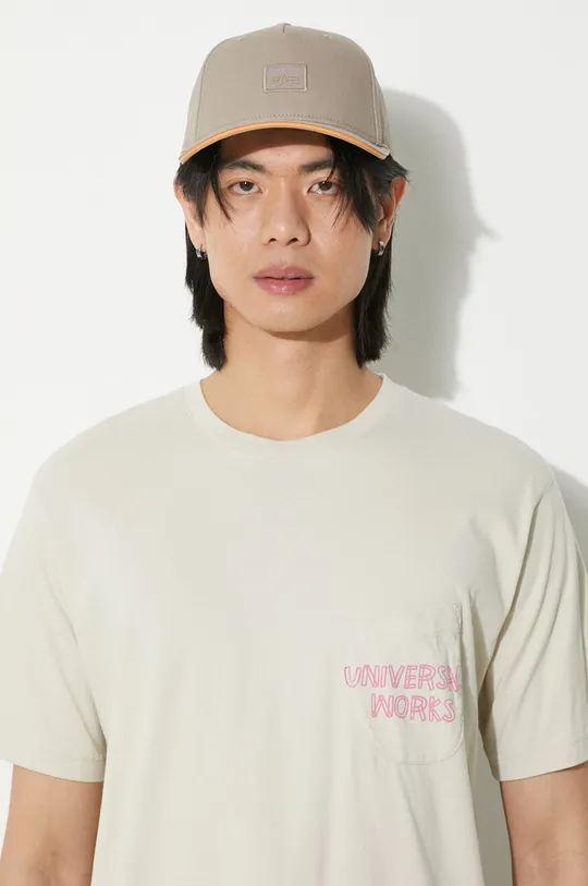beige Universal Works cotton t-shirt Print Pocket Tee Men’s
