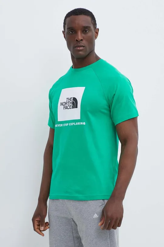 зелений Бавовняна футболка The North Face