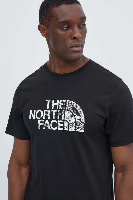 črna Bombažna kratka majica The North Face Moški