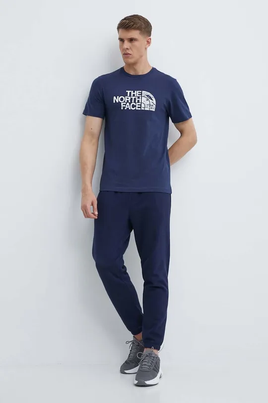 The North Face t-shirt in cotone blu navy