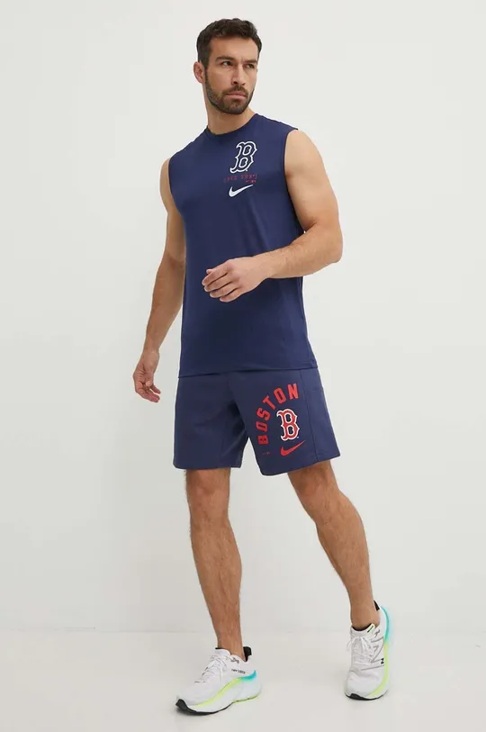 Kratka majica za vadbo Nike Boston Red Sox mornarsko modra