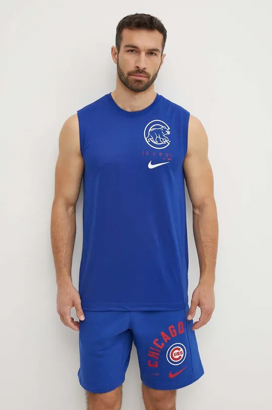 modra Kratka majica za vadbo Nike Chicago Cubs Moški
