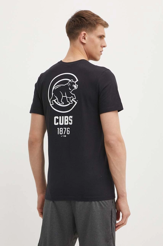 μαύρο Βαμβακερό μπλουζάκι Nike Chicago Cubs