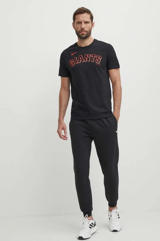 Βαμβακερό μπλουζάκι Nike San Francisco Giants μαύρο