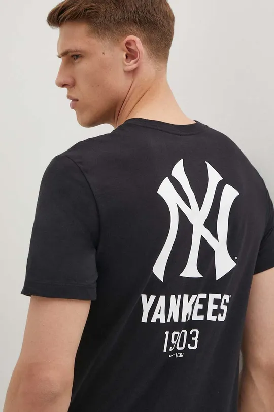 чёрный Хлопковая футболка Nike New York Yankees Мужской
