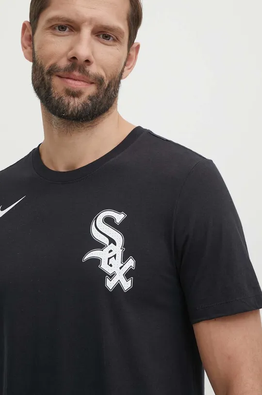 чорний Бавовняна футболка Nike Chicago White Sox