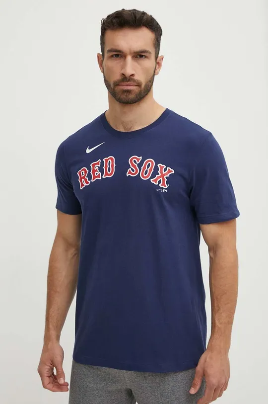 granatowy Nike t-shirt bawełniany Boston Red Sox Męski