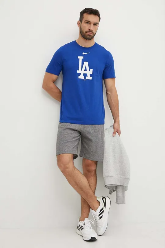 Bombažna kratka majica Nike Los Angeles Dodgers modra
