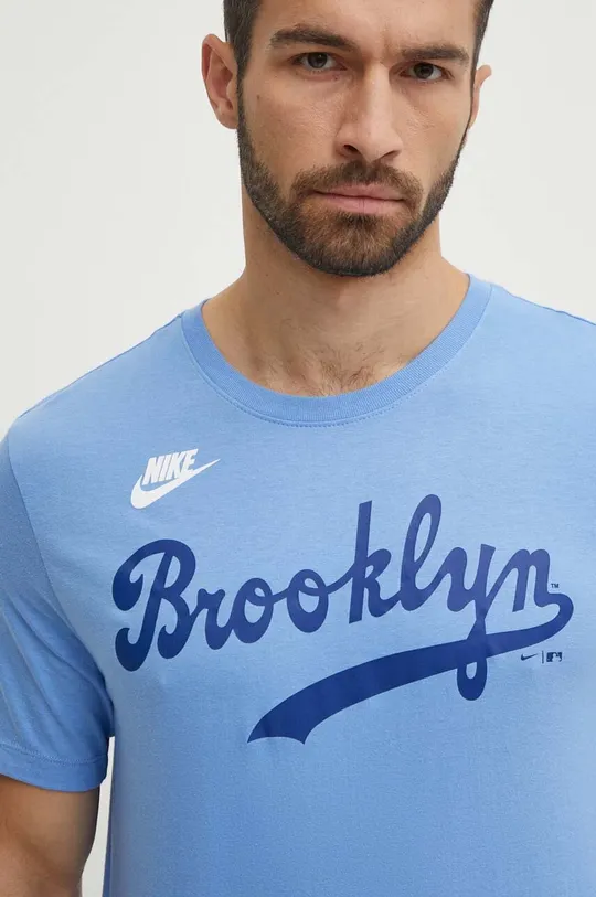modrá Bavlnené tričko Nike Brooklyn Dodgers Pánsky