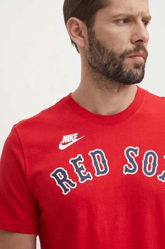 κόκκινο Βαμβακερό μπλουζάκι Nike Boston Red Sox