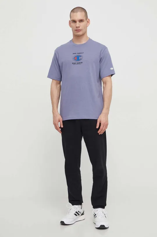 Champion t-shirt in cotone violetto