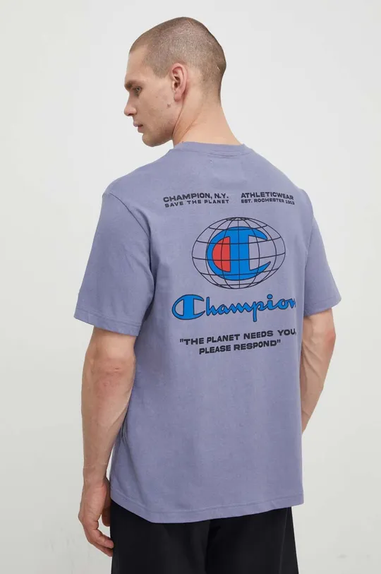 μωβ Βαμβακερό μπλουζάκι Champion 0