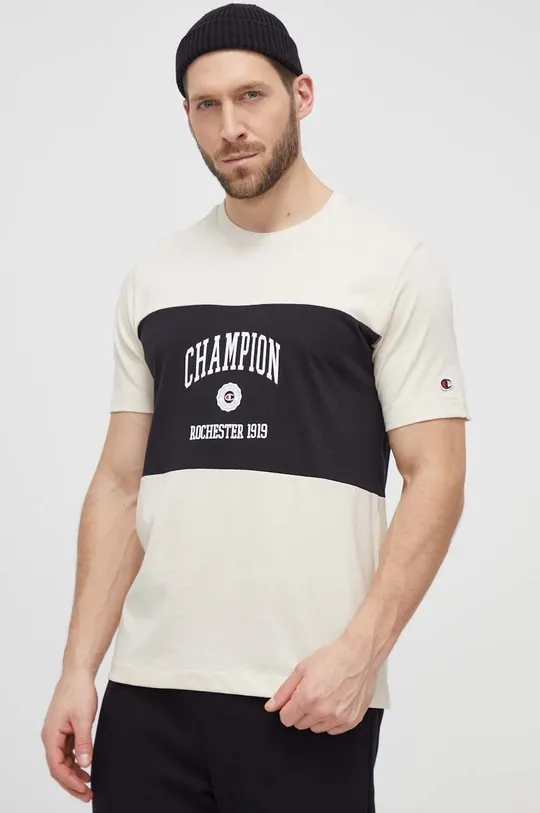 beżowy Champion t-shirt bawełniany