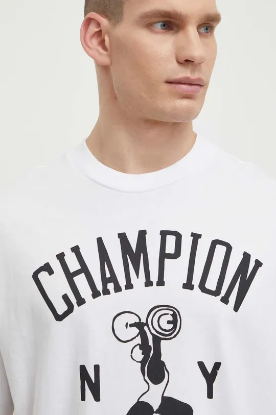 λευκό Βαμβακερό μπλουζάκι Champion 0
