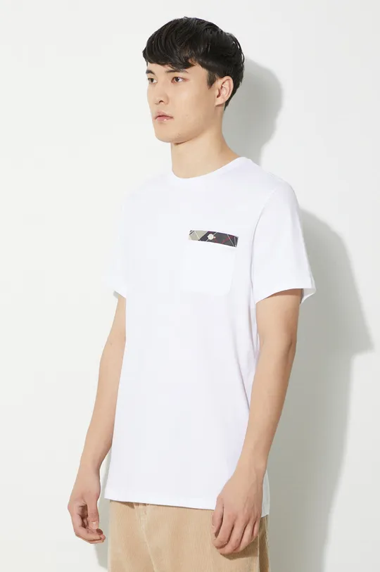 bianco Barbour t-shirt in cotone Durness Pocket Tee