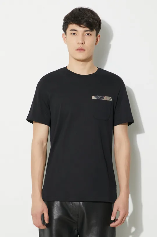 nero Barbour t-shirt in cotone Durness Pocket Tee Uomo