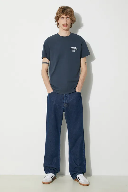 Barbour t-shirt in cotone Hickling Tee blu navy