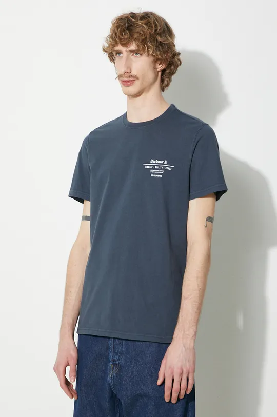 blu navy Barbour t-shirt in cotone Hickling Tee