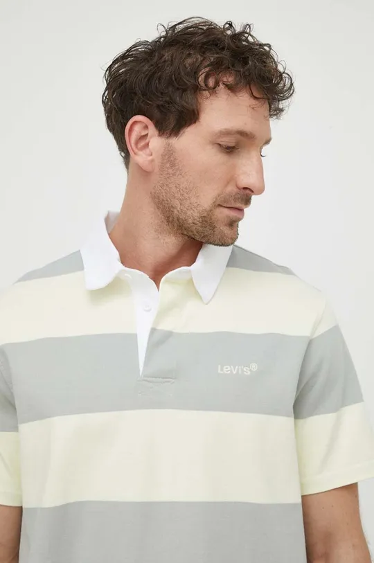 żółty Levi's polo bawełniane