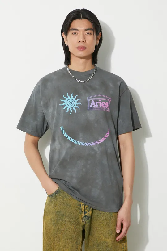 grigio Aries t-shirt in cotone Grunge Happy Dude SS Tee Uomo