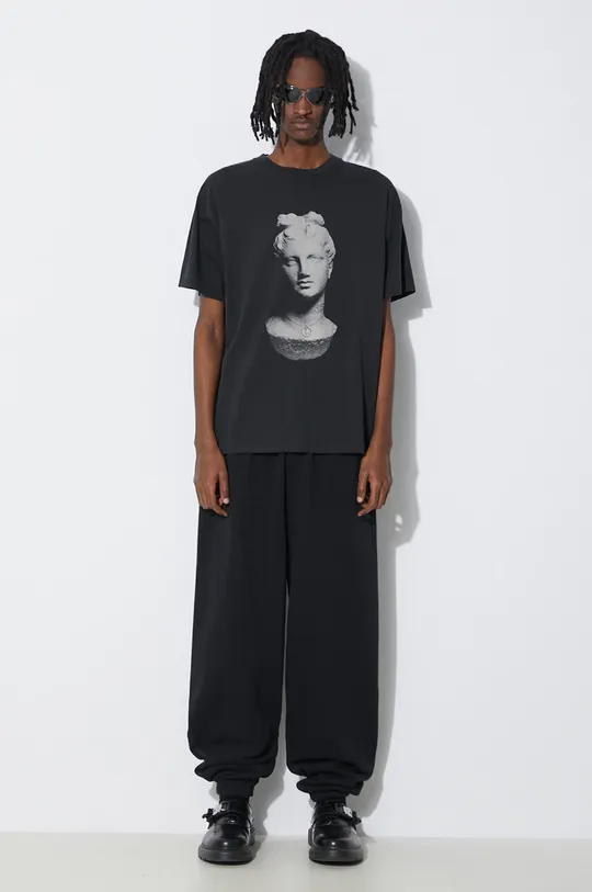 Aries t-shirt bawełniany Aged Statue SS Tee czarny