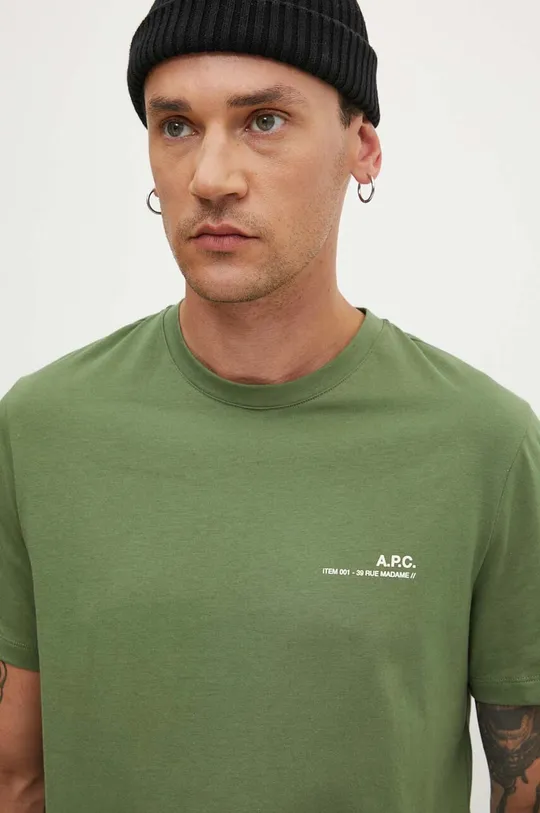 зелений Бавовняна футболка A.P.C. item