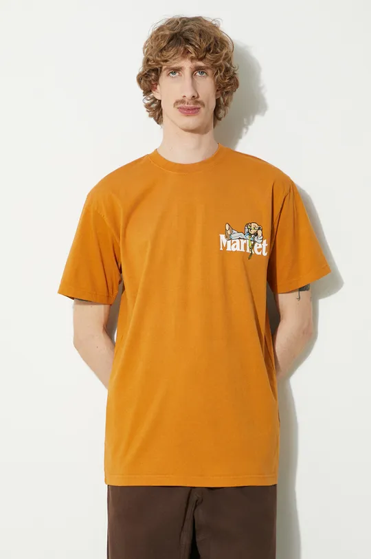 πορτοκαλί Βαμβακερό μπλουζάκι Market Better Call Bear T-Shirt Ανδρικά