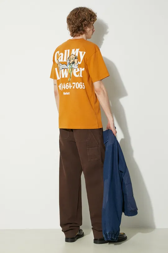 Market cotton t-shirt Better Call Bear T-Shirt orange