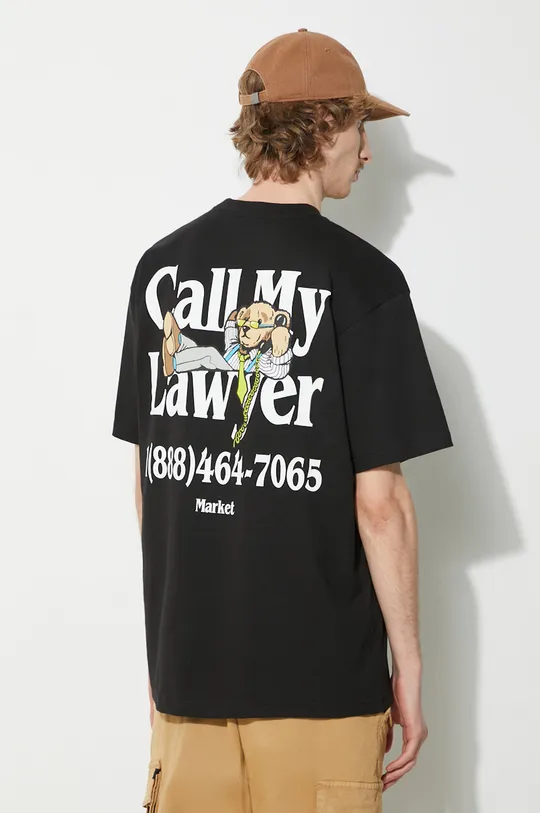 čierna Bavlnené tričko Market Better Call Bear T-Shirt Pánsky