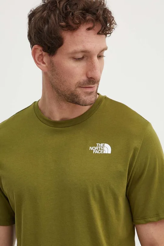 zielony The North Face t-shirt sportowy Foundation Mountain Lines