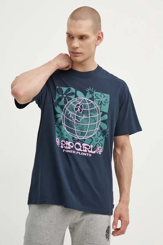granatowy Rip Curl t-shirt bawełniany Męski