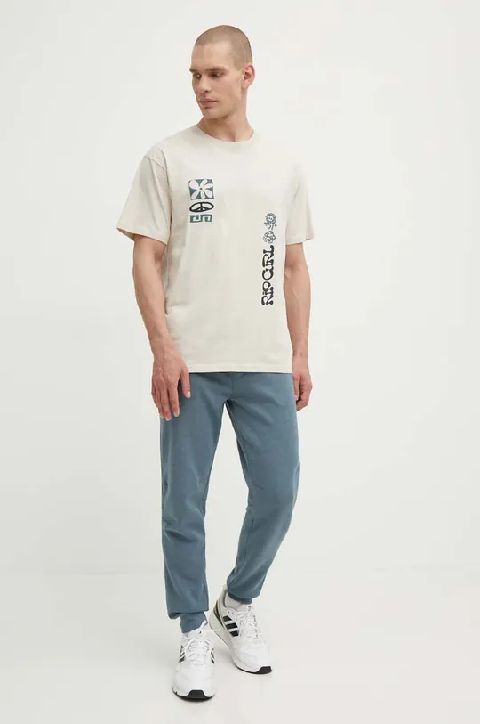 Rip Curl t-shirt bawełniany beżowy