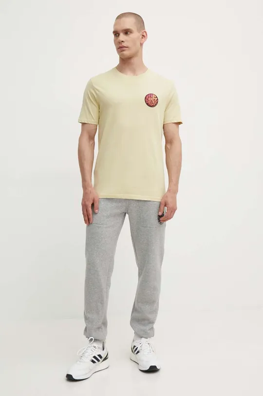 Bombažna kratka majica Rip Curl rumena
