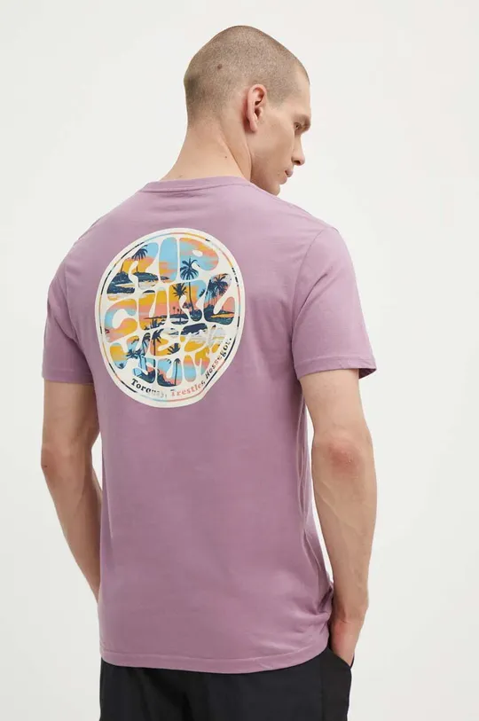 fioletowy Rip Curl t-shirt bawełniany Męski