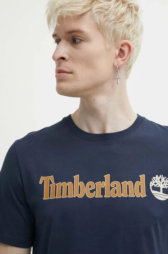 тёмно-синий Хлопковая футболка Timberland
