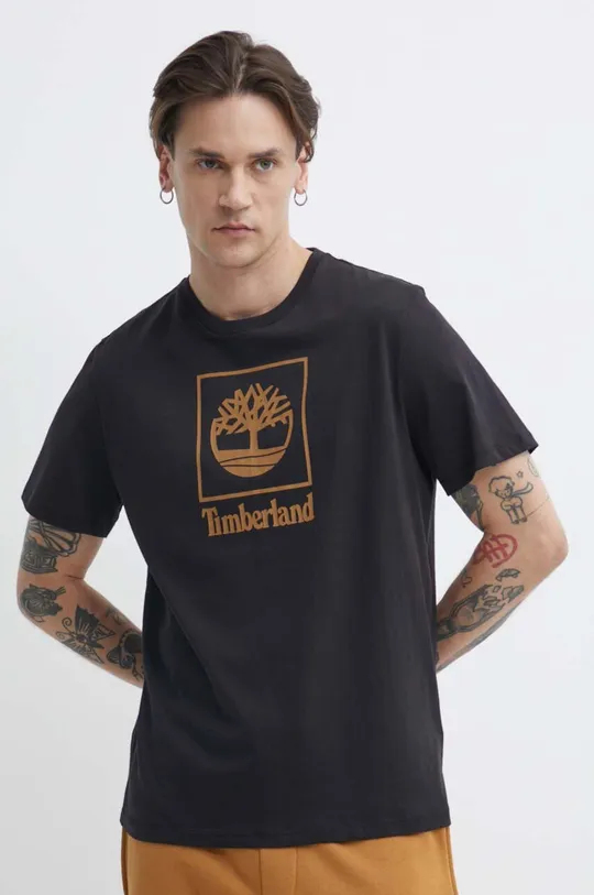čierna Bavlnené tričko Timberland