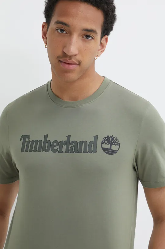 зелёный Хлопковая футболка Timberland Мужской