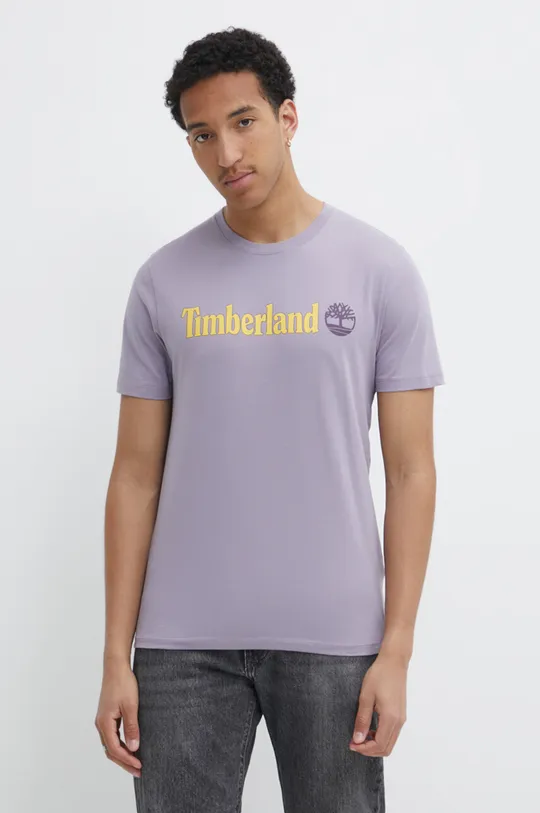 фиолетовой Хлопковая футболка Timberland Мужской