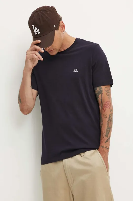 granatowy C.P. Company t-shirt bawełniany Jersey Goggle