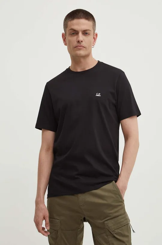 Bombažna kratka majica C.P. Company Jersey Goggle črna