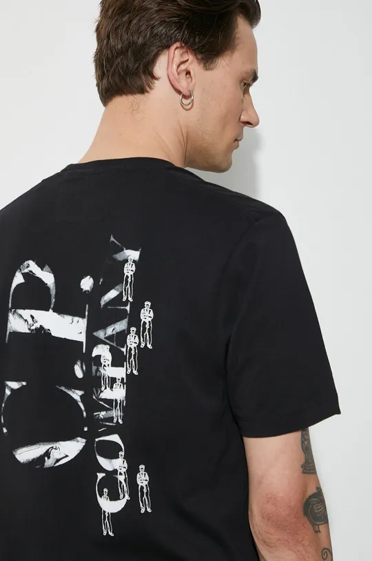 černá Bavlněné tričko C.P. Company Jersey Relaxed Graphic Pánský