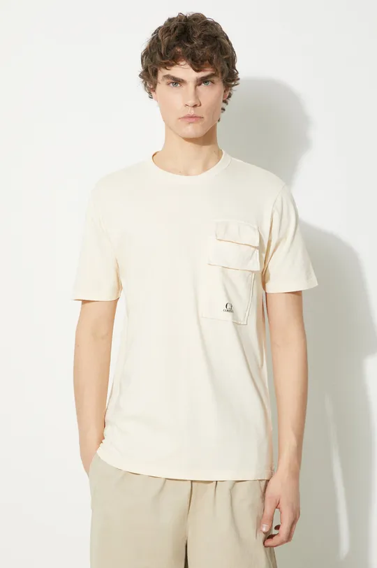 beige C.P. Company t-shirt in cotone Jersey Flap Pocket Uomo