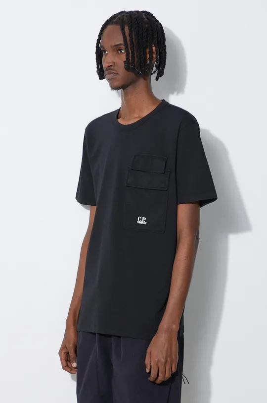 čierna Bavlnené tričko C.P. Company Jersey Flap Pocket
