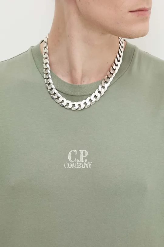 Bombažna kratka majica C.P. Company Jersey Artisanal Three Cards Moški