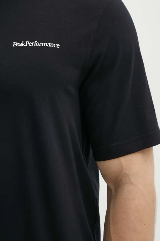 μαύρο Βαμβακερό μπλουζάκι Peak Performance